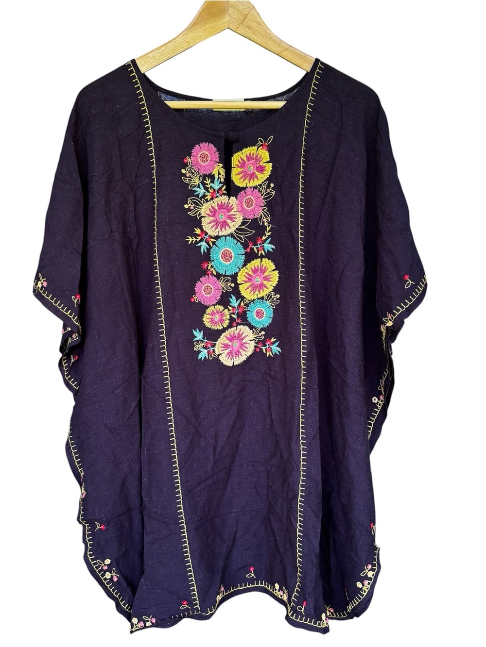 Spartina 449 Women’s Swim Cover Up One Size Embroidered Floral Resort Beach Pool